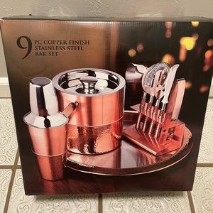 Godinger 9pc Copper Finish Bar Set - Brand New